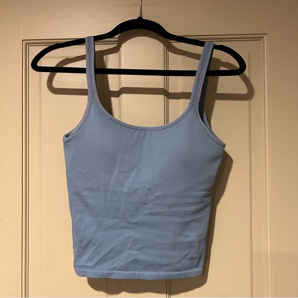 lululemon athletica Light Blue Ribbed Tank Top